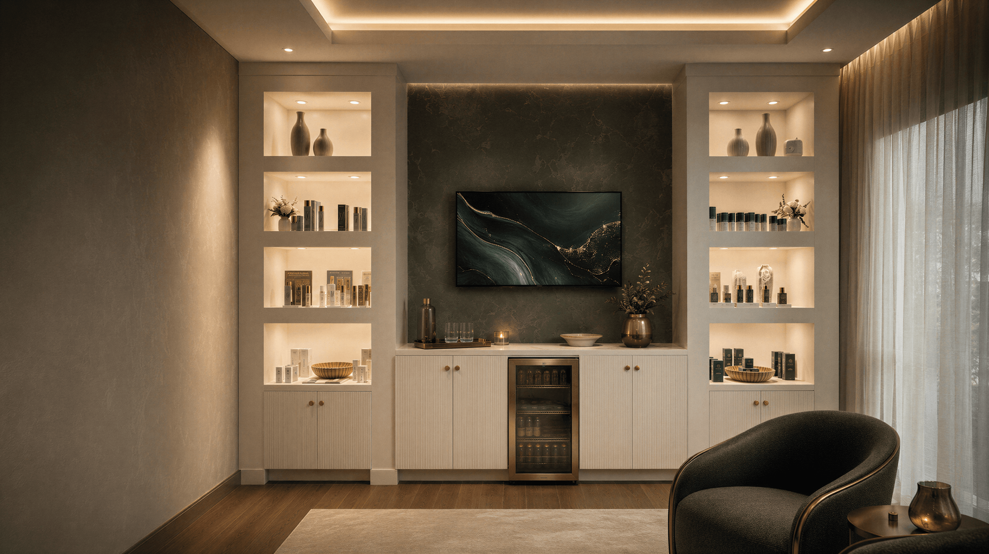 Lounge area at NuVera Aesthetics & Wellness's new Raleigh location