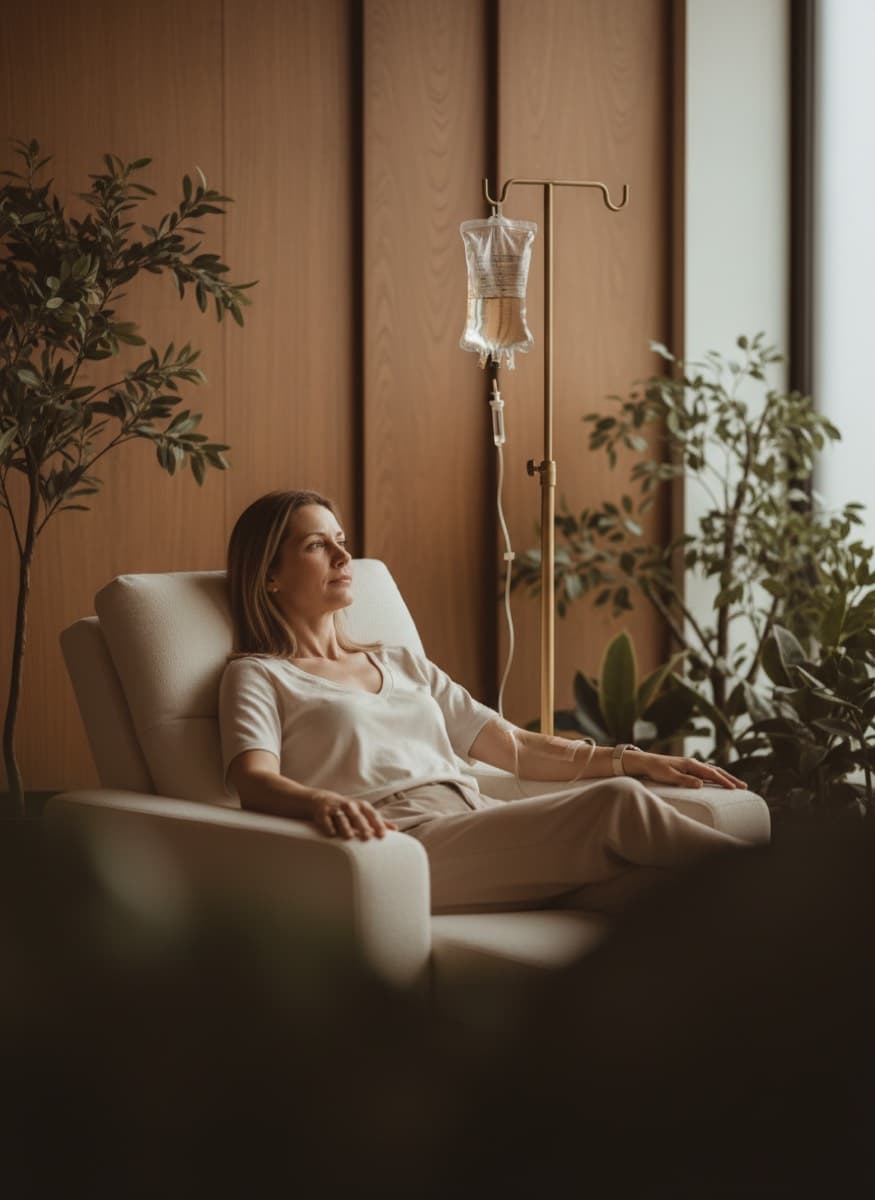 IV therapy infusion lounge at Nuvera Aesthetics and Wellness in Raleigh